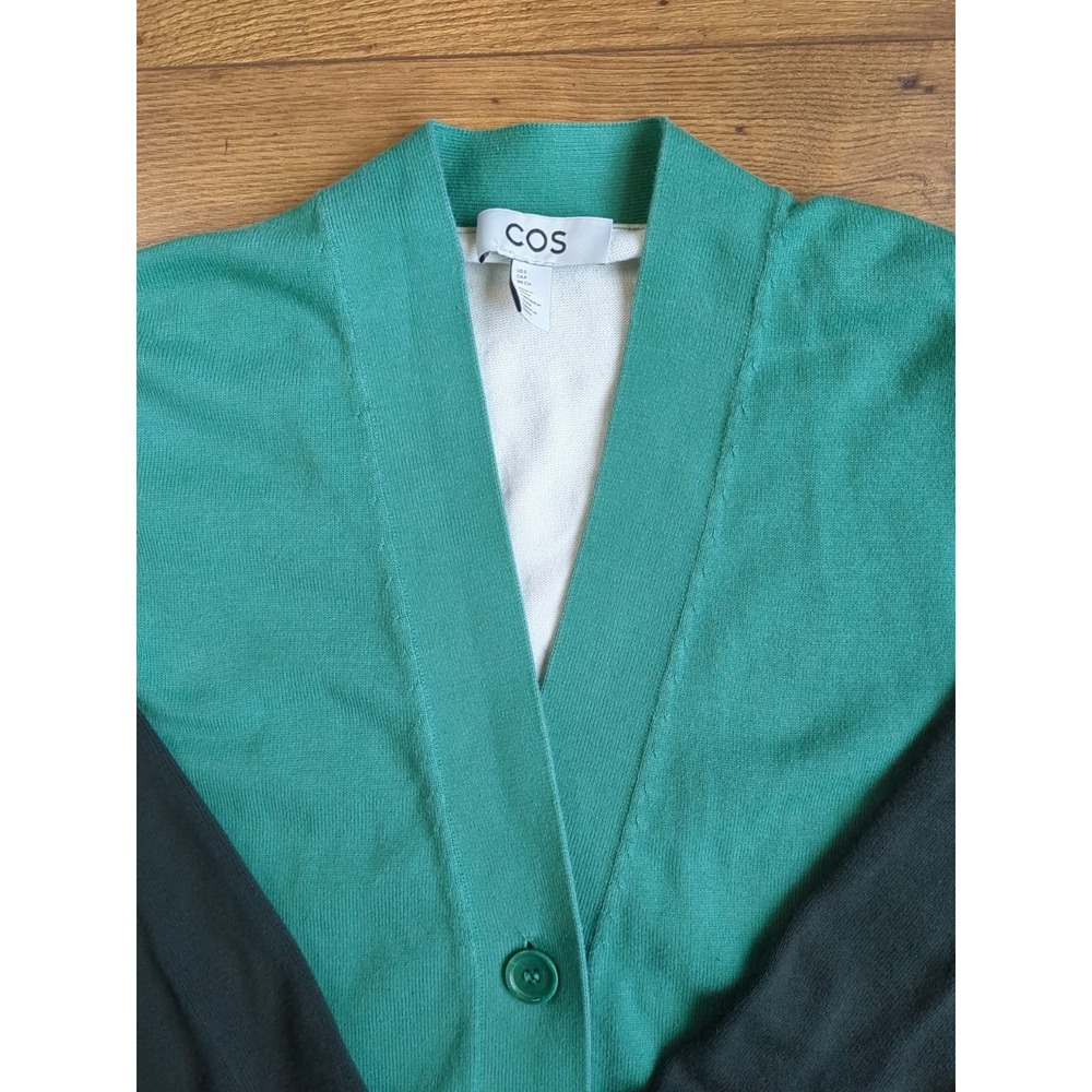 COS Womens S 3/4 Sleeve‎ Button Boxy Oversized Boyfriend Cardigan Sweater